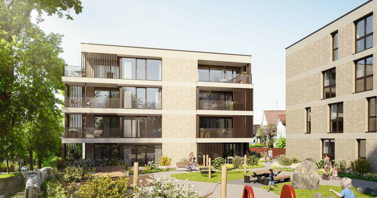 Wohnanlage Am Emsbach II in Hohenems, Süd-Ansicht Wohnanlage Am Emsbach II in Hohenems, Süd-Ansicht