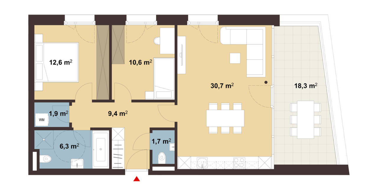 Grundriss Whg 15 Sebastianstraße in Feldkirch Grundriss Whg 15 Sebastianstraße in Feldkirch
