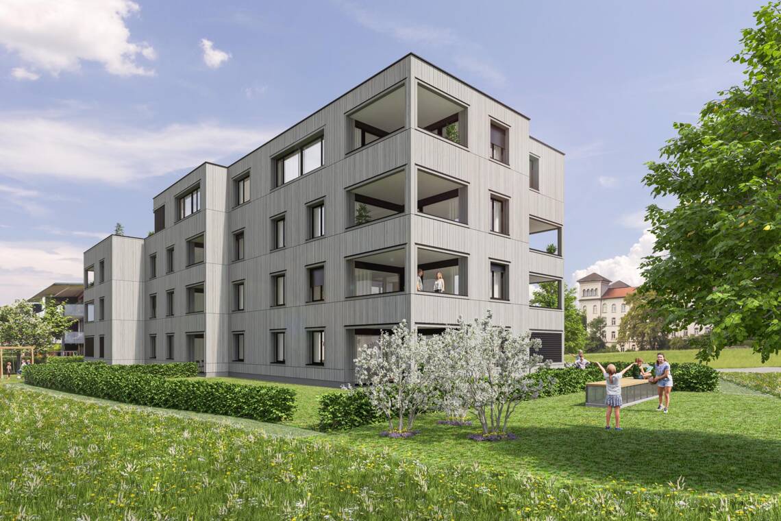Wohnanlage Pappelweg, Lochau - S&uuml;dost-Ansicht