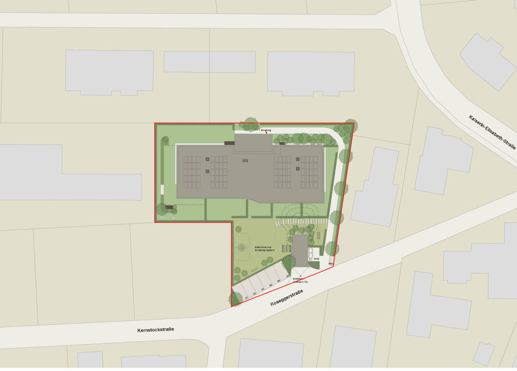 Lageplan Wohnanlage Roseggerstra&szlig;e, Hohenems