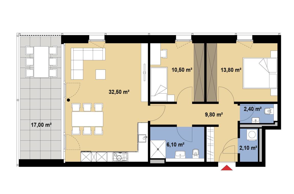 Grundriss Wohnung 17 Grundriss Wohnung 17