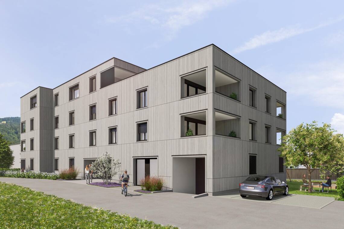Wohnanlage Pappelweg, Lochau - Nordwest-Ansicht Wohnanlage Pappelweg, Lochau - Nordwest-Ansicht
