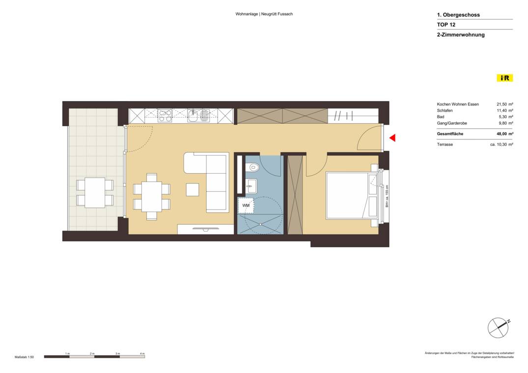 Grundriss Whg 12 Neugr&uuml;tt Fu&szlig;ach