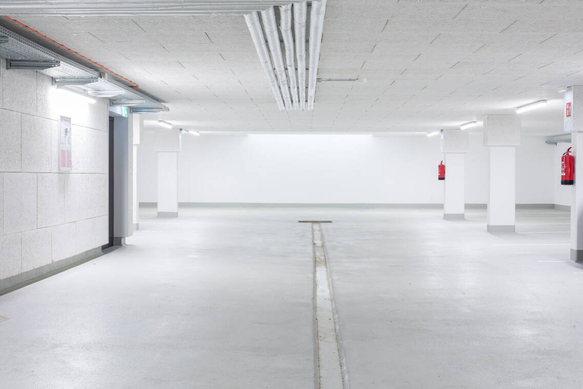 Tiefgarage der Wohnanlage