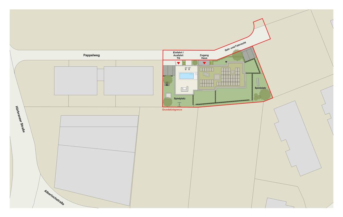 Wohnanlage Pappelweg, Lochau - Lageplan Wohnanlage Pappelweg, Lochau - Lageplan