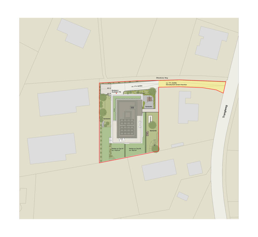 Wohnanlage Tranglweg, Nüziders - Lageplan Wohnanlage Tranglweg, Nüziders - Lageplan