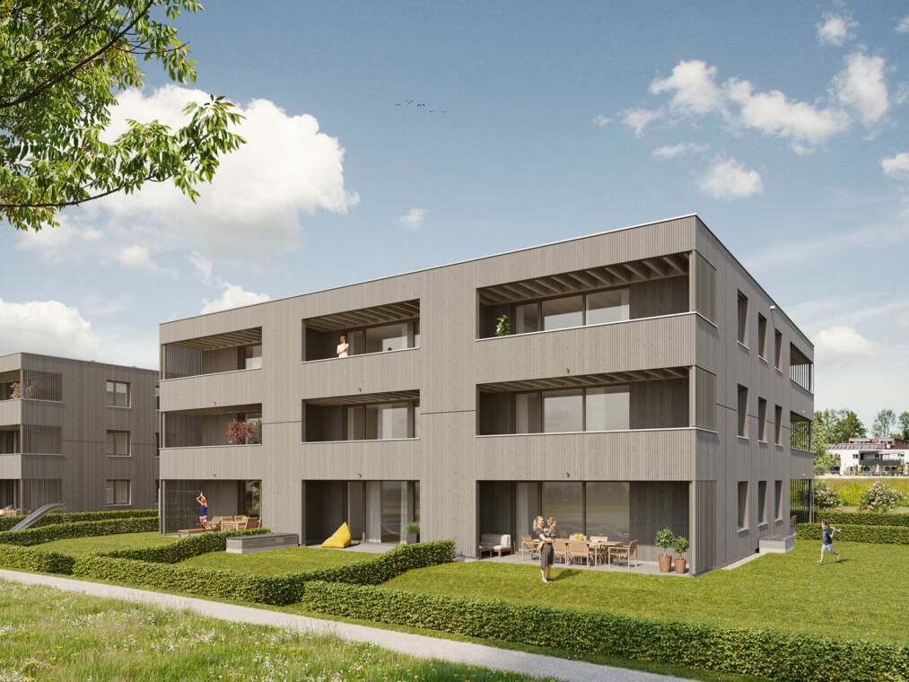 S&uuml;dostansicht der Wohnanlage Weidenweg