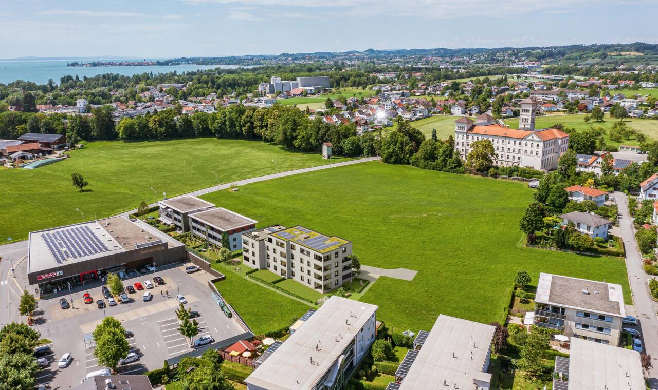 Wohnanlage Pappelweg, Lochau - Luftbild S&uuml;dost-Ansicht