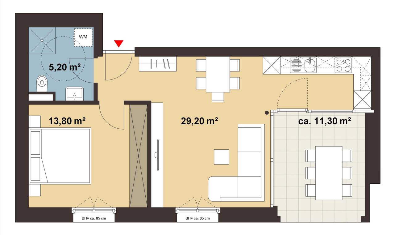 Grundriss Whg 03 Wohnanlage Pappelweg, Lochau