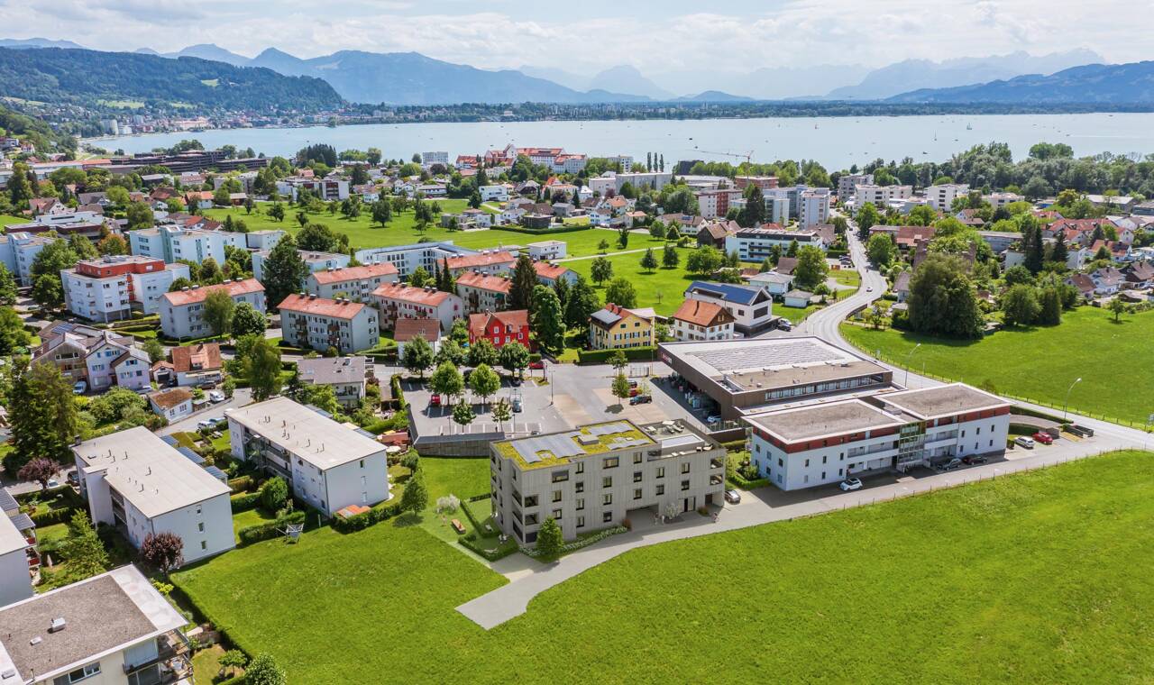 Wohnanlage Pappelweg, Lochau - Luftbild Nordost-Ansicht Wohnanlage Pappelweg, Lochau - Luftbild Nordost-Ansicht