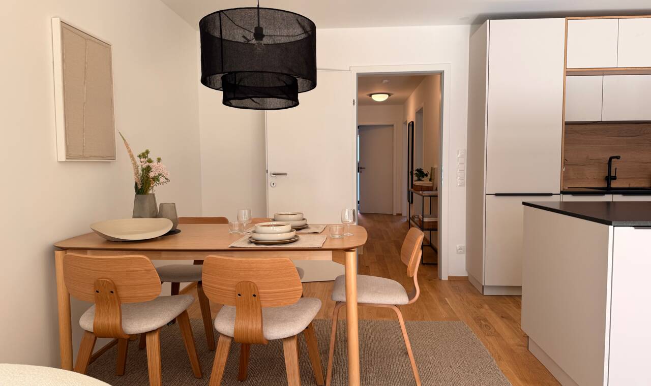 Musterwohnung Am Emsbach Wohnzimmer/K&uuml;che
