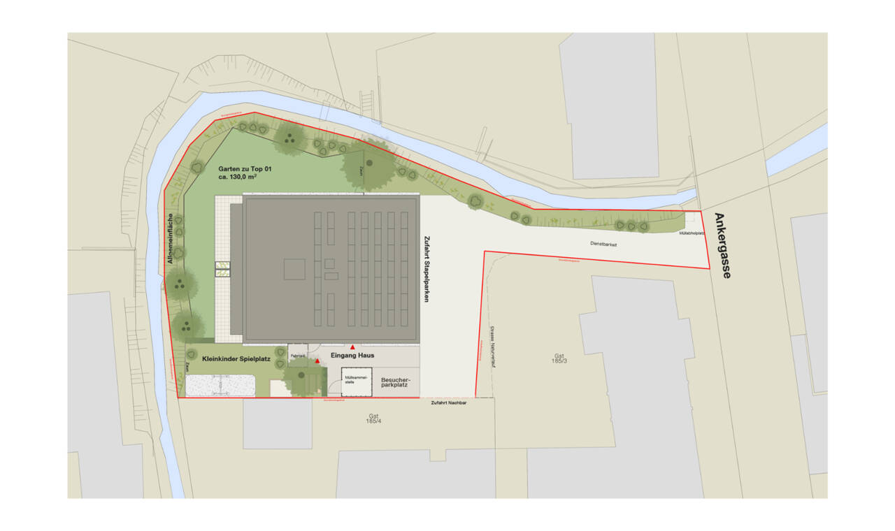 Wohnanlage Ankergasse, Hard - Lageplan