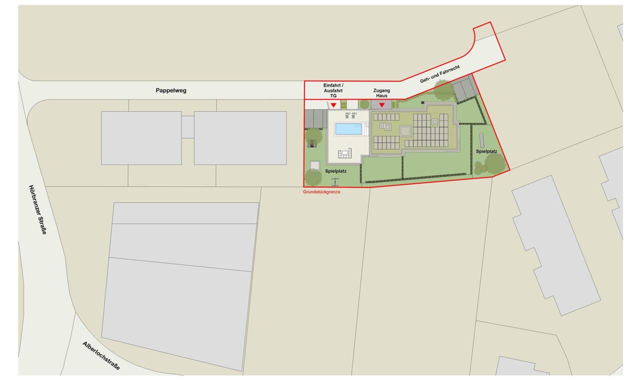 Wohnanlage Pappelweg, Lochau - Lageplan Wohnanlage Pappelweg, Lochau - Lageplan