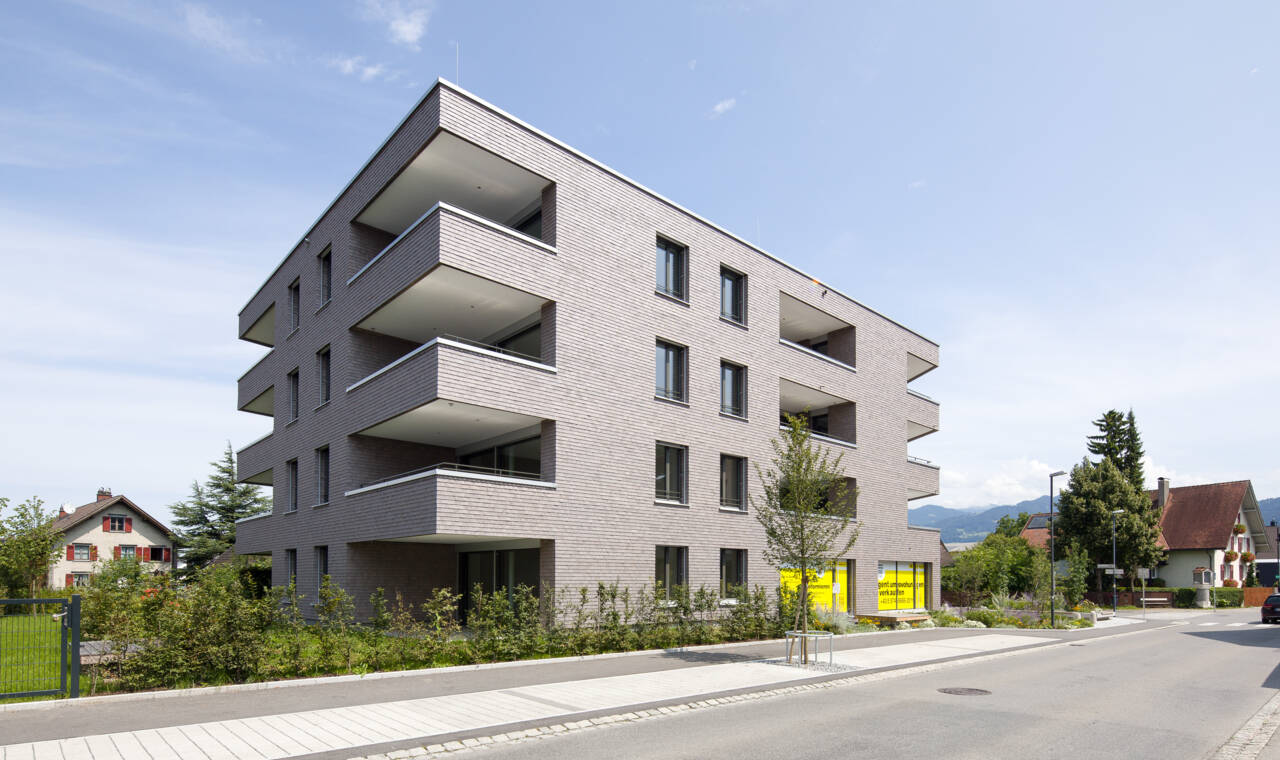 Wohnanlage Sebastianstra&szlig;e, Feldkirch - S&uuml;dwest-Ansicht