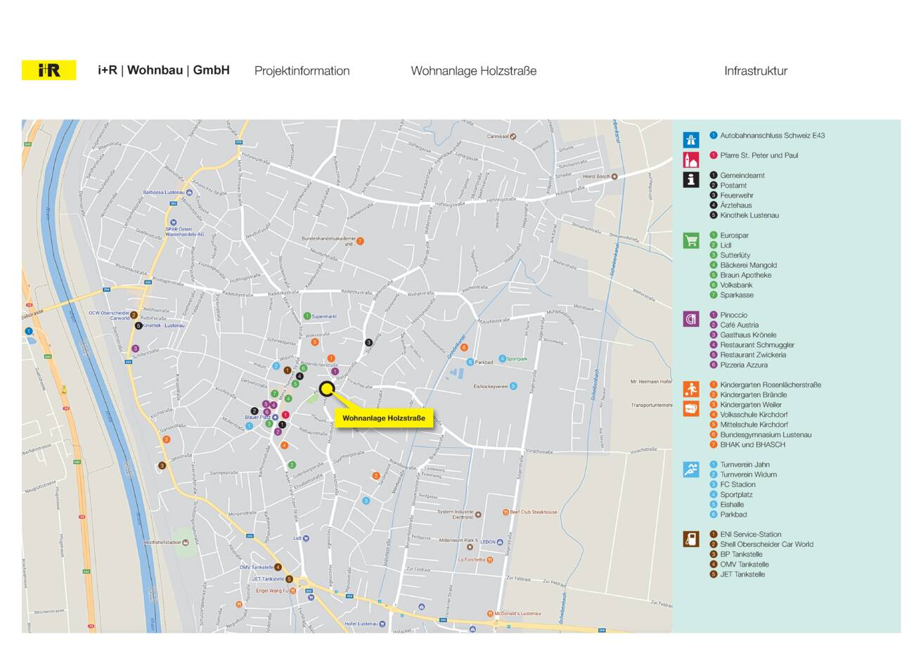 Am Pfarrweg in Lustenau Ortsplan i+R Wohnbau Am Pfarrweg in Lustenau Ortsplan i+R Wohnbau