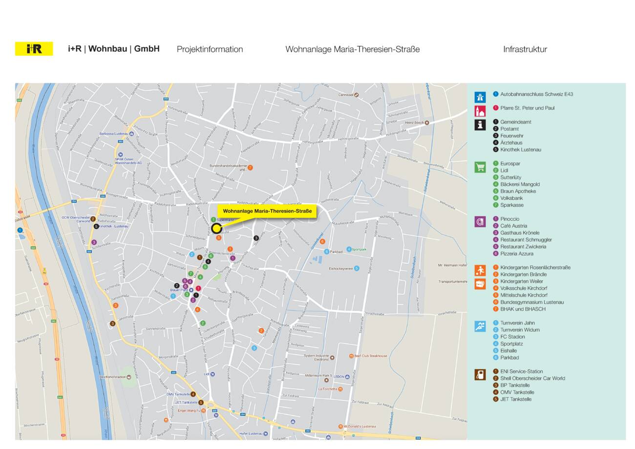 Maria-Theresien-Straße in Lustenau Ortsplan i+R Wohnbau Maria-Theresien-Straße in Lustenau Ortsplan i+R Wohnbau