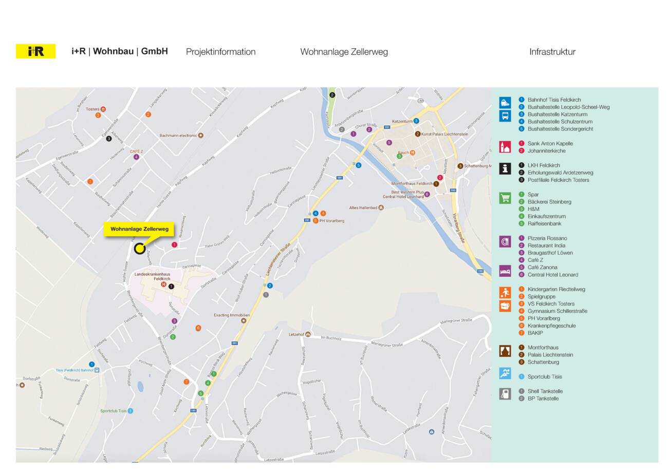 Zellerweg in Feldkirch Ortsplan i+R Wohnbau GmbH Zellerweg in Feldkirch Ortsplan i+R Wohnbau GmbH