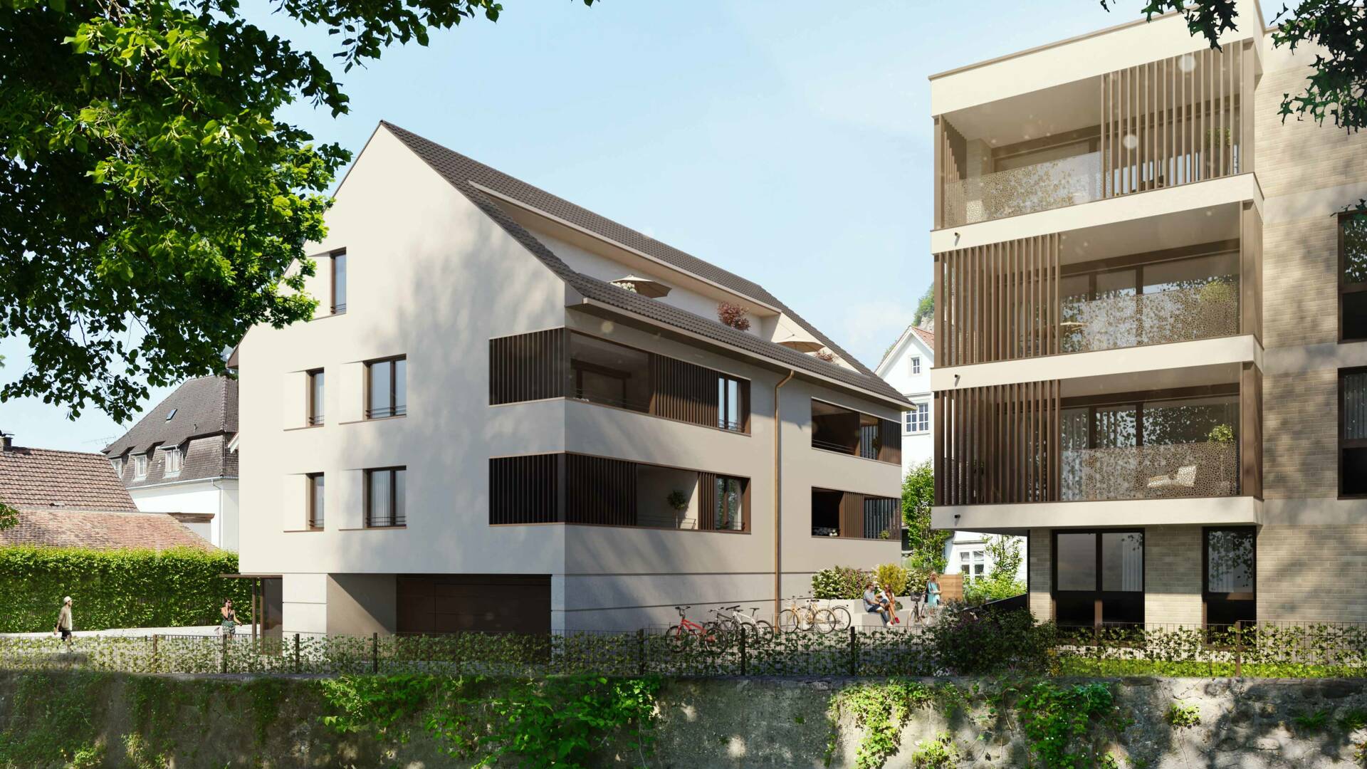Wohnanlage Am Emsbach II in Hohenems, Südwest-Ansicht