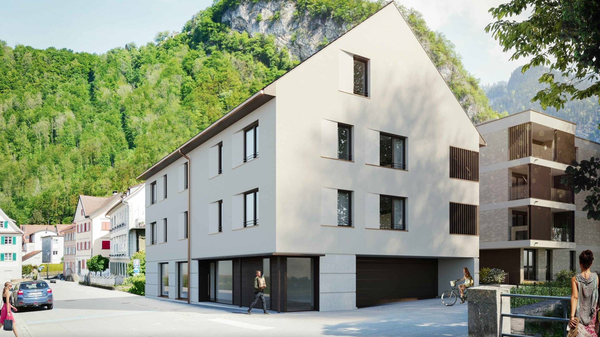 Wohnanlage Am Emsbach II in Hohenems, Nordwest-Ansicht