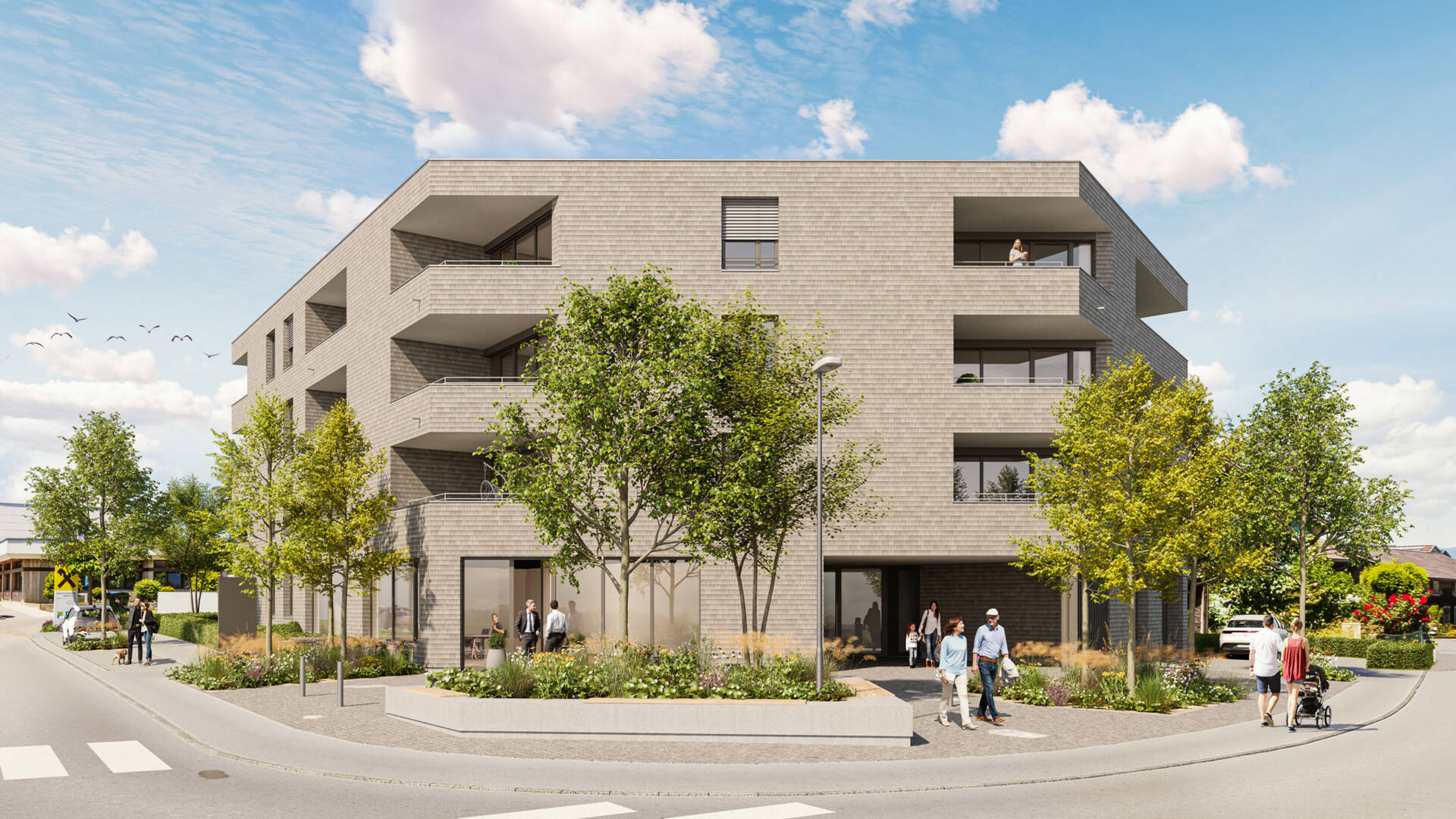 Wohnanlage Sebastianstraße, Feldkirch - Südost-Ansicht Wohnanlage Sebastianstraße, Feldkirch - Südost-Ansicht