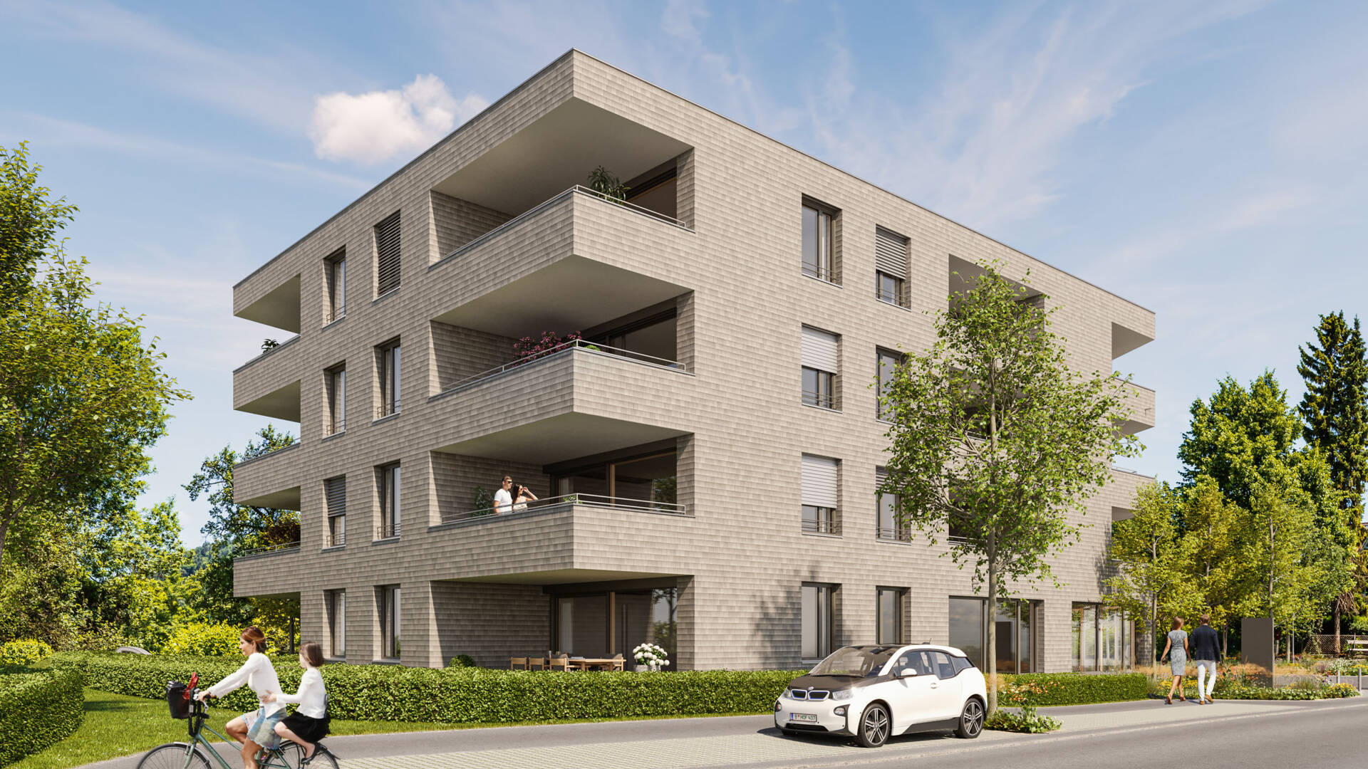 Wohnanlage Sebastianstraße, Feldkirch - Südwest-Ansicht