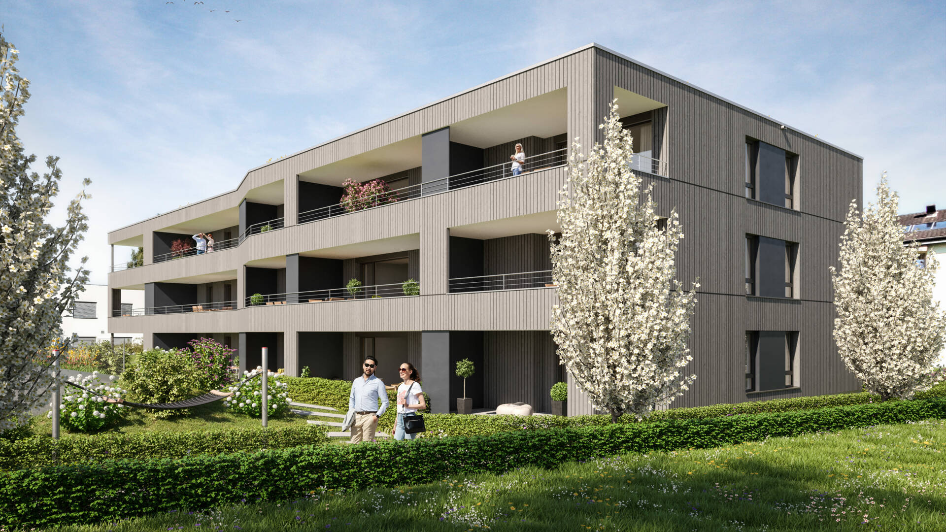 Südost-Ansicht, Wohnanlage Roseggerstraße in Hohenems