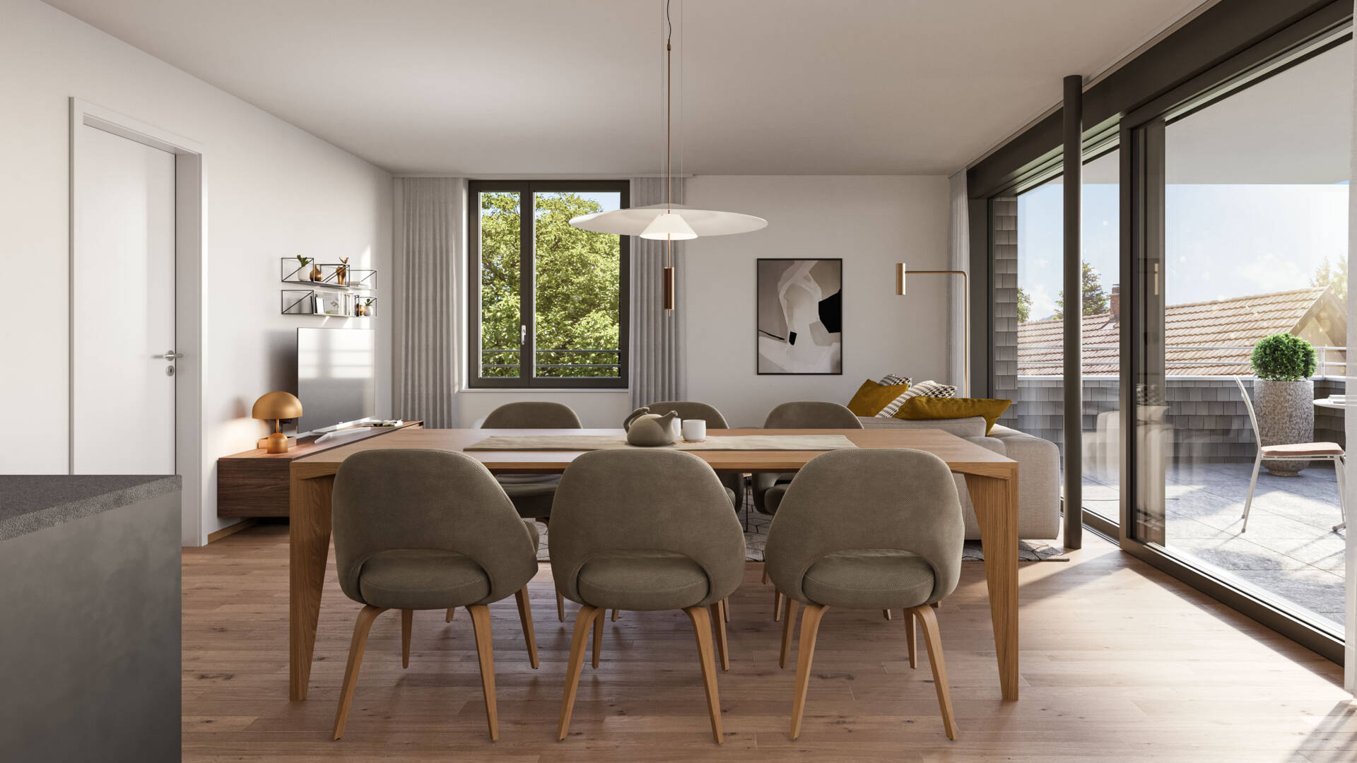 Wohnanlage Sebastianstraße, Feldkirch - Wohn- und Esszimmer Top 11