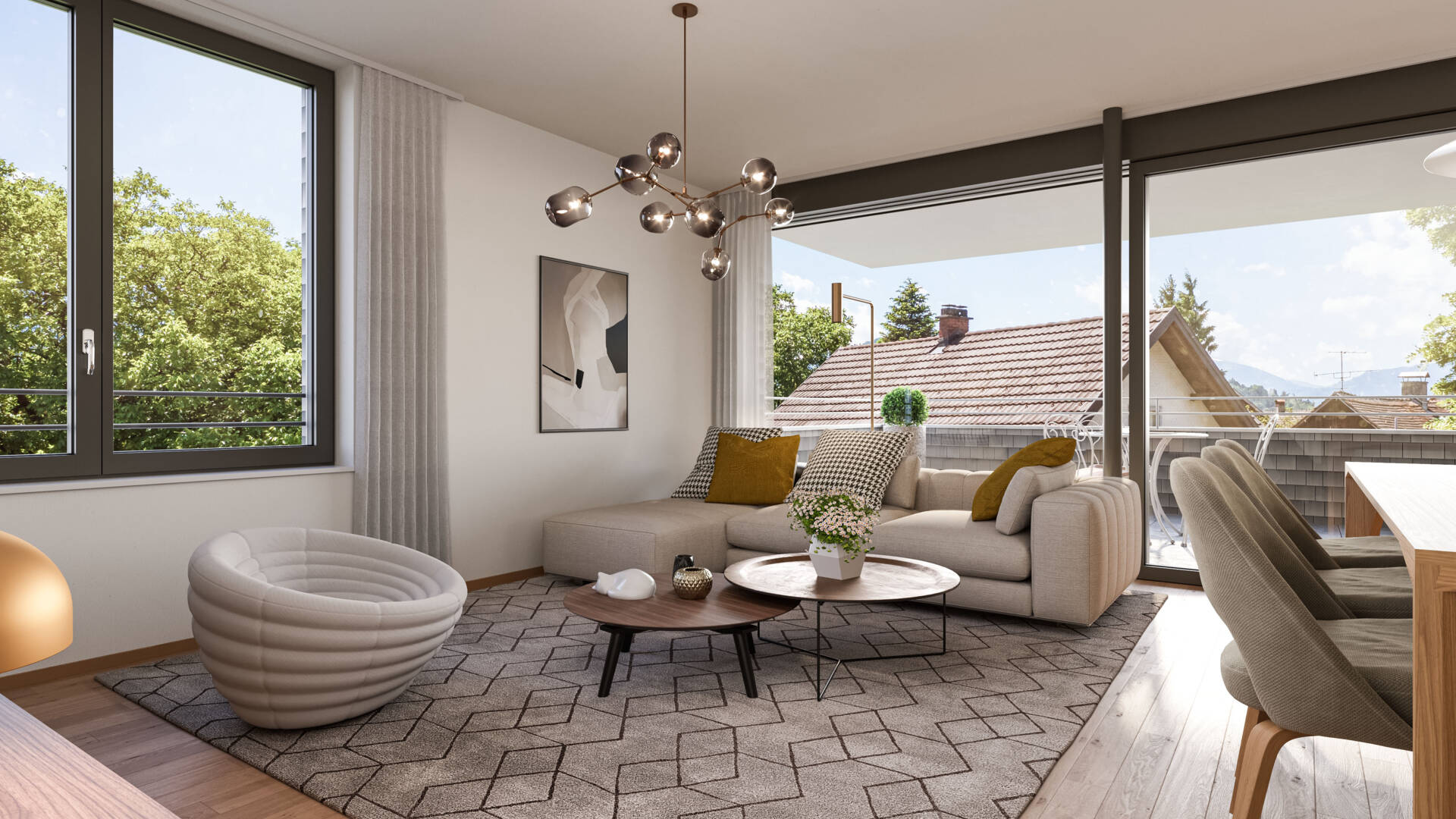 Wohnanlage Sebastianstraße, Feldkirch - Wohnzimmer Top 11