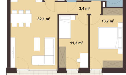 Grundriss Whg 12 Roseggerstraße in Hohenems