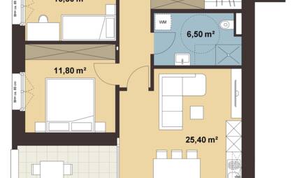 Grundriss Whg 12 Wohnanlage Pappelweg, Lochau