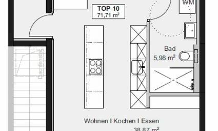 Am Römerstein in Höchst Grundriss Top D10 3-Zimmer