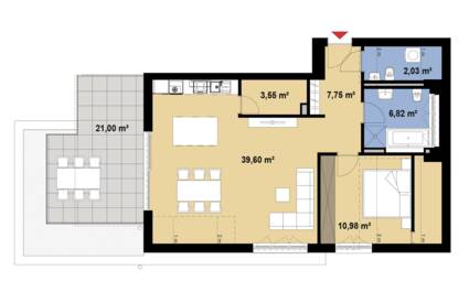 Grundriss Wohnung 08 Mühlhofer Straße, Daisendorf 