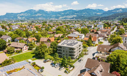 Wohnanlage Sebastianstraße, Feldkirch - Luftbild Südwest-Ansicht