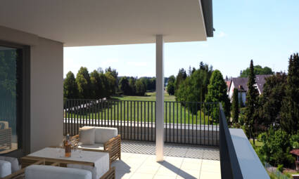 Ausblick Haus B, Obere Mühlstraße in Bad Wörishofen i+R Wohnbau Lindau 