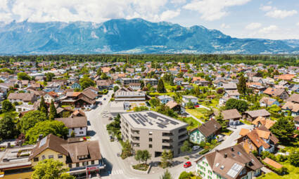 Wohnanlage Sebastianstraße, Feldkirch - Luftbild Südost-Ansicht