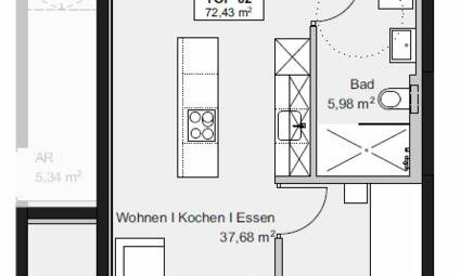 Am Römerstein in Höchst Grundriss Top D02 3-Zimmer