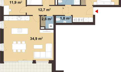 Grundriss Whg 15 Roseggerstraße in Hohenems