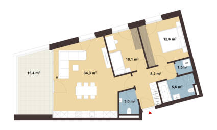 Grundriss Whg 10 Sebastianstraße in Feldkirch Grundriss Whg 10 Sebastianstraße in Feldkirch