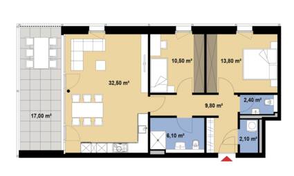 Grundriss Wohnung 17