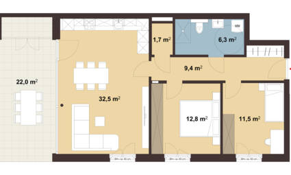 Wohnanlage Tranglweg, Nüziders - Grundriss Whg 02 Wohnanlage Tranglweg, Nüziders - Grundriss Whg 02