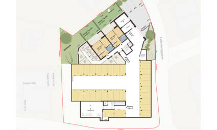 Fallenberggasse, Dornbirn-Geschossplan Tiefgarage, Ebene 0