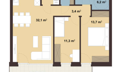 Grundriss Whg 02 Roseggerstraße in Hohenems Grundriss Whg 02 Roseggerstraße in Hohenems