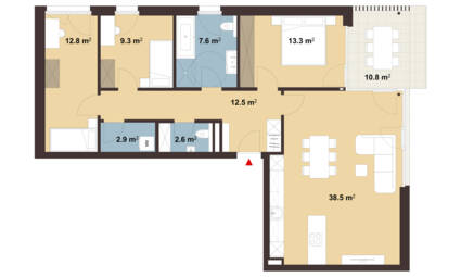 Am Emsbach II in Hohenems Grundriss Whg C02 Am Emsbach II in Hohenems Grundriss Whg C02