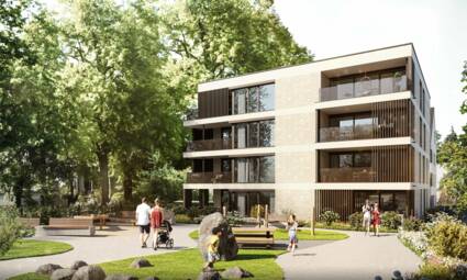 Wohnanlage Am Emsbach II in Hohenems, Südost-Ansicht 2 Wohnanlage Am Emsbach II in Hohenems, Südost-Ansicht 2