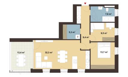 Wohnanlage Ringstraße, Feldkirch - Grundriss Whg A04 Wohnanlage Ringstraße, Feldkirch - Grundriss Whg A04