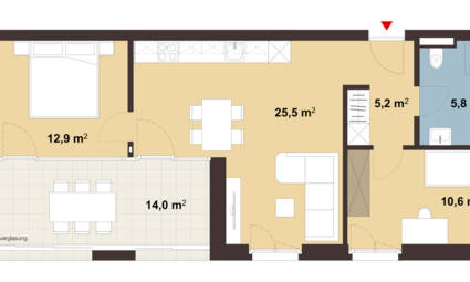 Grundriss Whg 01 Wohnanlage Kaspar-Hagen-Straße, Dornbirn