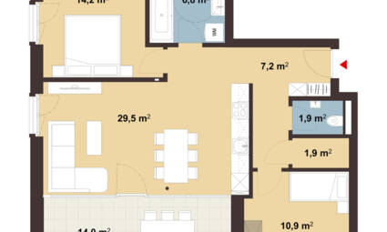 Grundriss Whg 09 Wohnanlage Kaspar-Hagen-Straße, Dornbirn