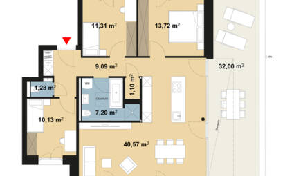 Haus B - Wohnung 24-Dachgeschoss
