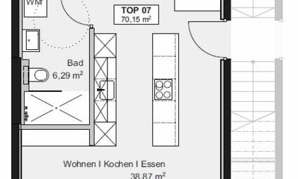 Am Römerstein in Höchst Grundriss Top D07 3-Zimmer