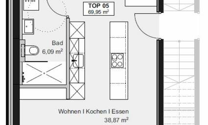 Am Römerstein in Höchst Grundriss Top E05 3-Zimmer